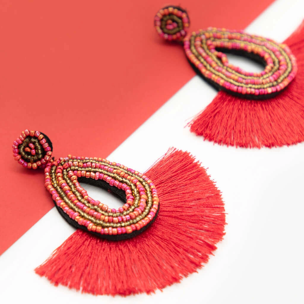 2 Paia Di Orecchini Lunghi A Nappa Con Perle E Catena, Stile Boho, Color Oro, Per Donne E Ragazze - 2
