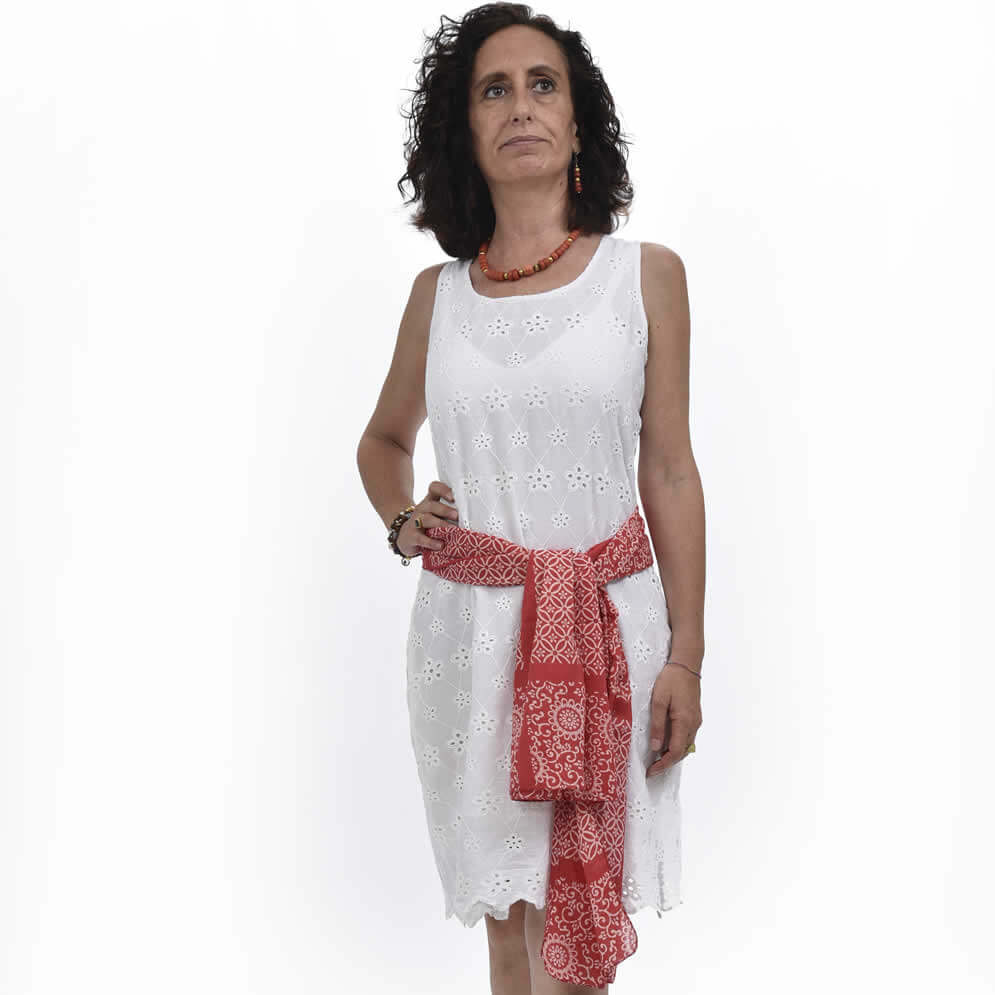 Vicolo 22 - Abito 100% cotone, sangallo bianco Vicolo 22 - Abito 100% cotone, sangallo bianco