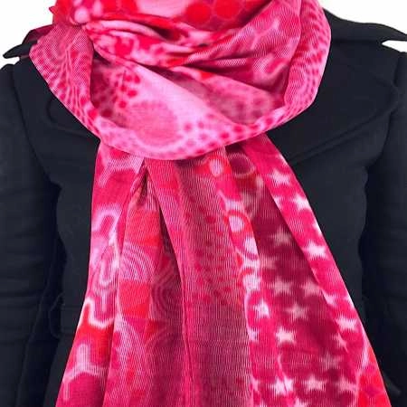 Sciarpa Grigio Con Logo Ricamato Rosa Libellule